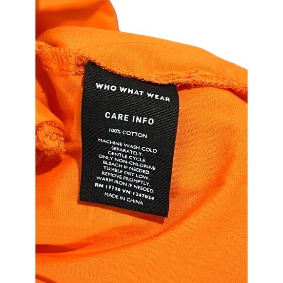 Who What Wear Orange Mini Sundress Size M Pockets - Picture 4 of 5